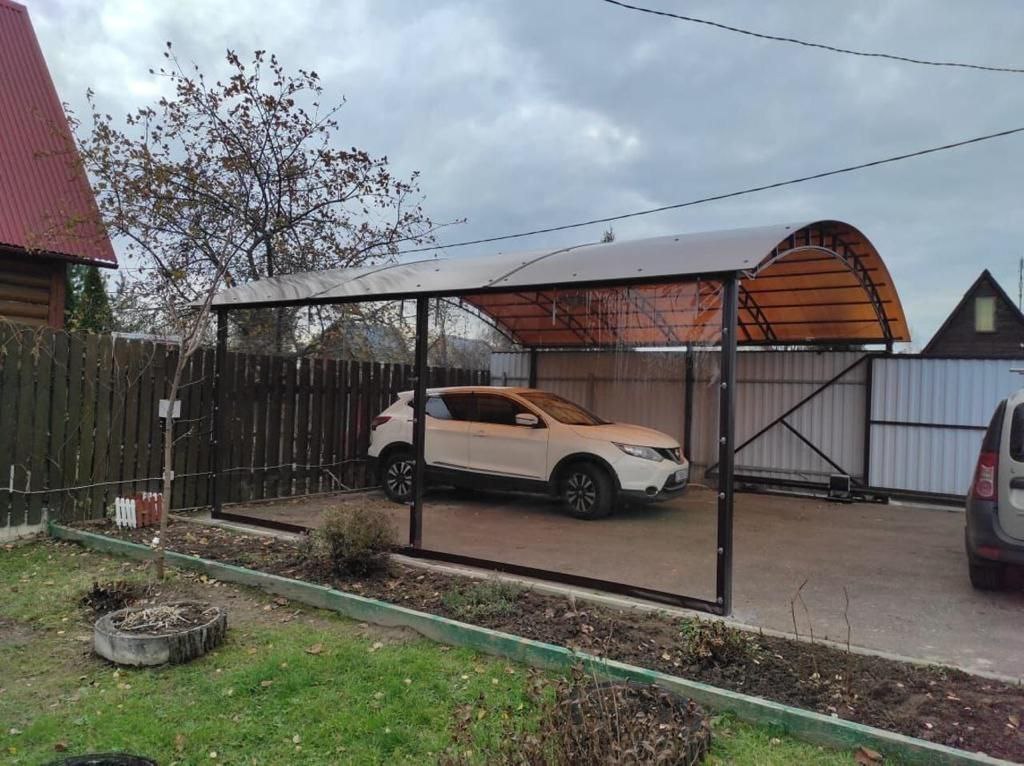 Прозрачные шторы ПВХ для навеса под автомобиль в посёлке Солнцево